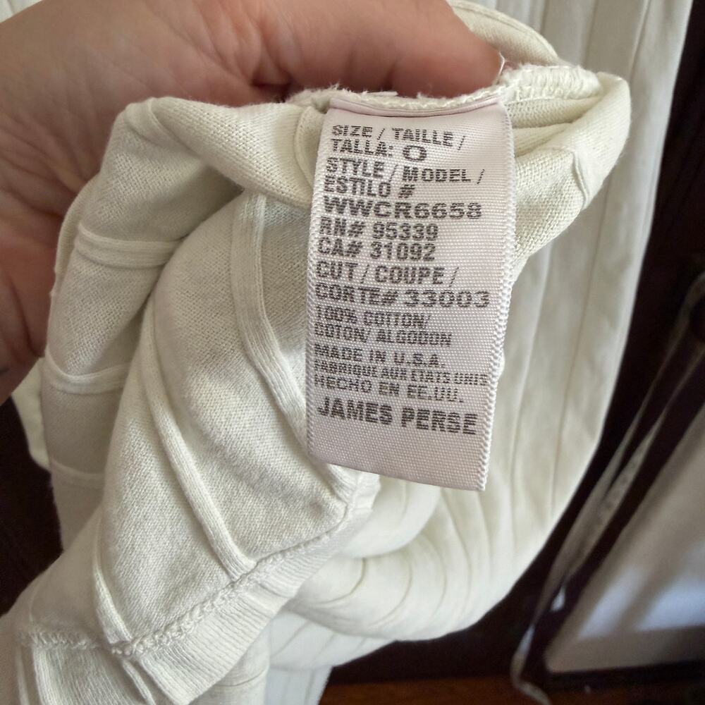 Standard JAMES PERSE | Cream Ribbed Cotton Collared Midi Dress | Size 0 - Picture 6 of 8
